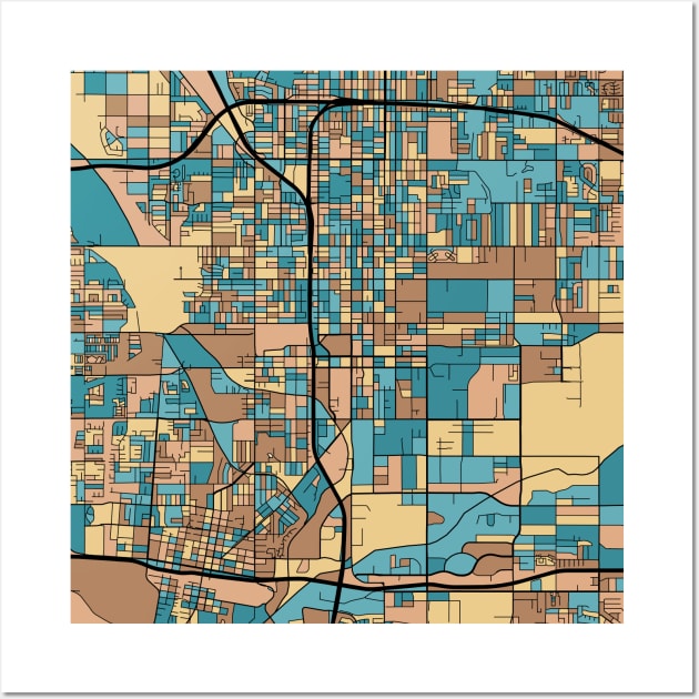 San Bernardino Map Pattern in Mid Century Pastel Wall Art by PatternMaps